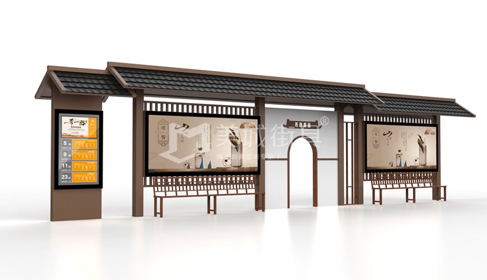 仿古公交亭平面圖 仿古公交亭平面圖